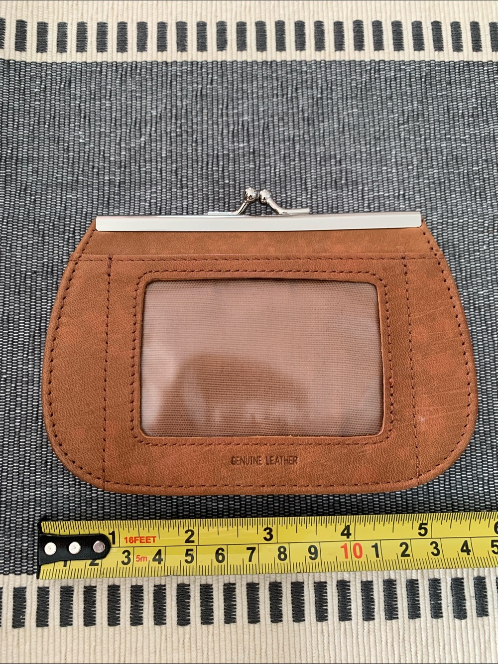 {Vintage} Genuine Leather Kiss-Lock Coin Purse - Picture 2 of 5